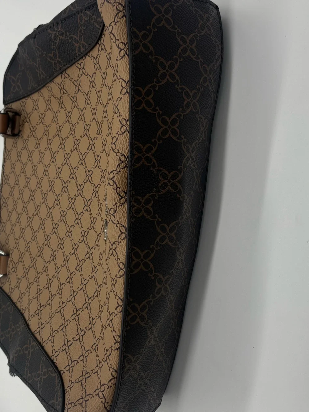 Nine West Brown and Dark Brown Signature Satchel